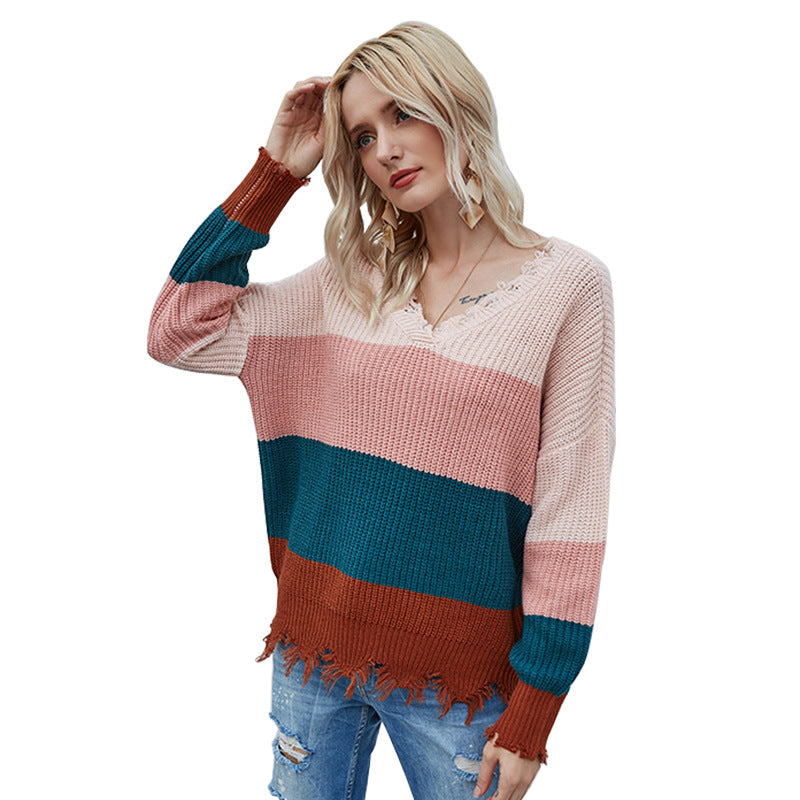 Striped knitted sweater