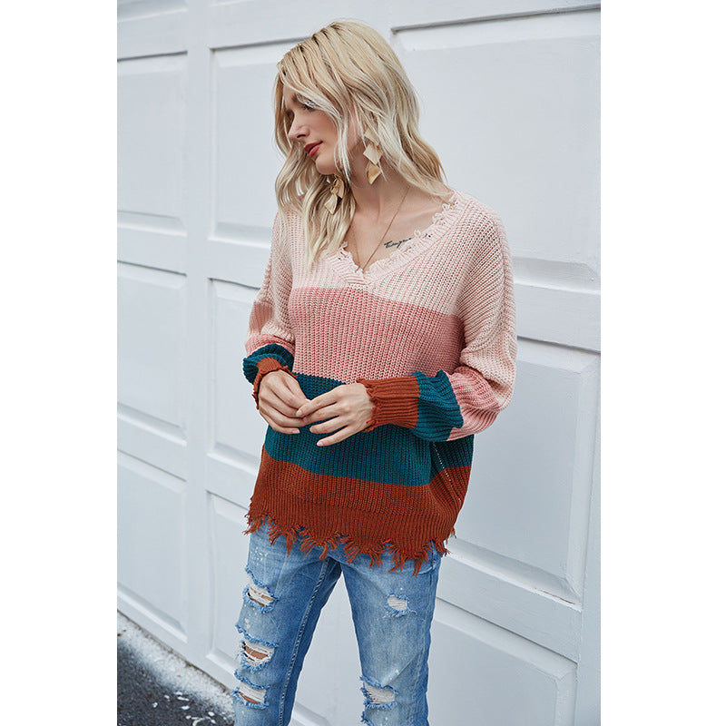 Striped knitted sweater