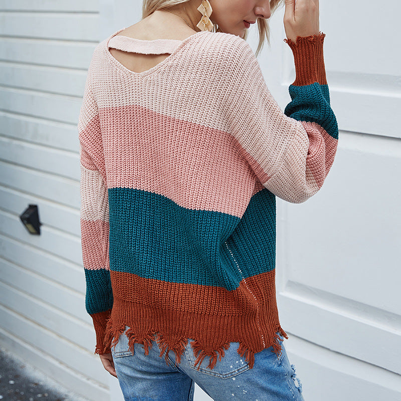 Striped knitted sweater