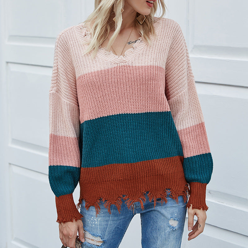 Striped knitted sweater